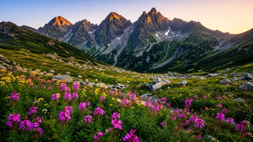 Valley of Flowers Trek Guide featuring alpine flowers with majestic Himalayan peaks