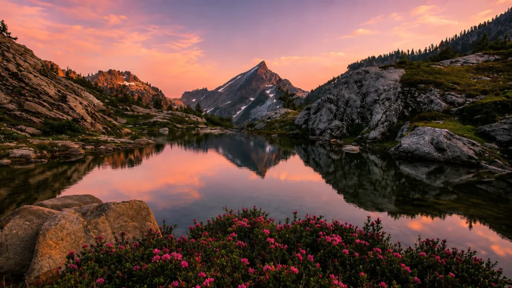 Beautiful mountain scenery highlighting the breathtaking Himalayan landscape that makes the Valley of Flowers Trek one of India's most scenic monsoon treks.