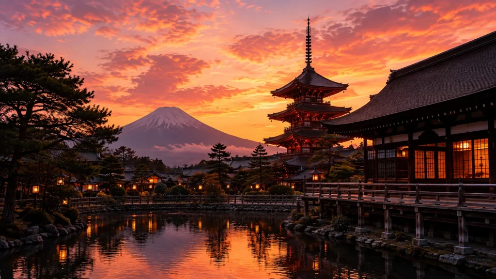 Sunset view during Japan During Cherry Blossom Season