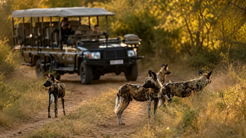 African wild dogs spotted during the best safari in Africa